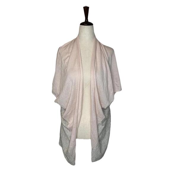 Ted Baker Sweaters - Ted Baker London Size S Waterfall Drape Cardigan Sweater Short Sleeve Pink Gray